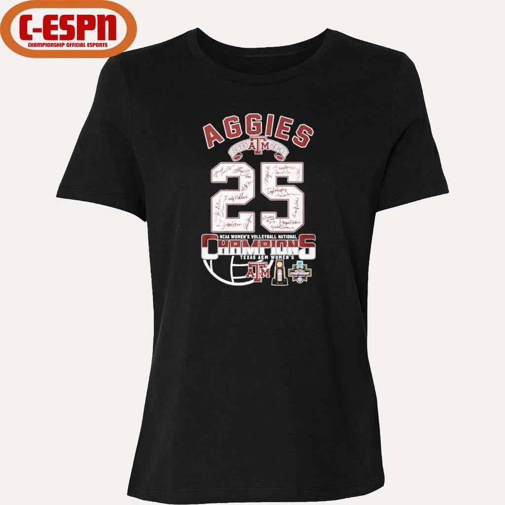 Official Aggies 2025 NCAA Volleyball National Champions 29-4 Shirt