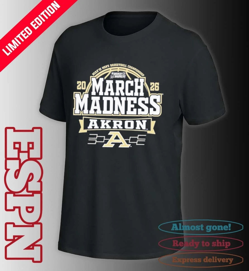 Official Akron Zips 2026 NCAA Men’s Basketball March Madness Bound Shirt