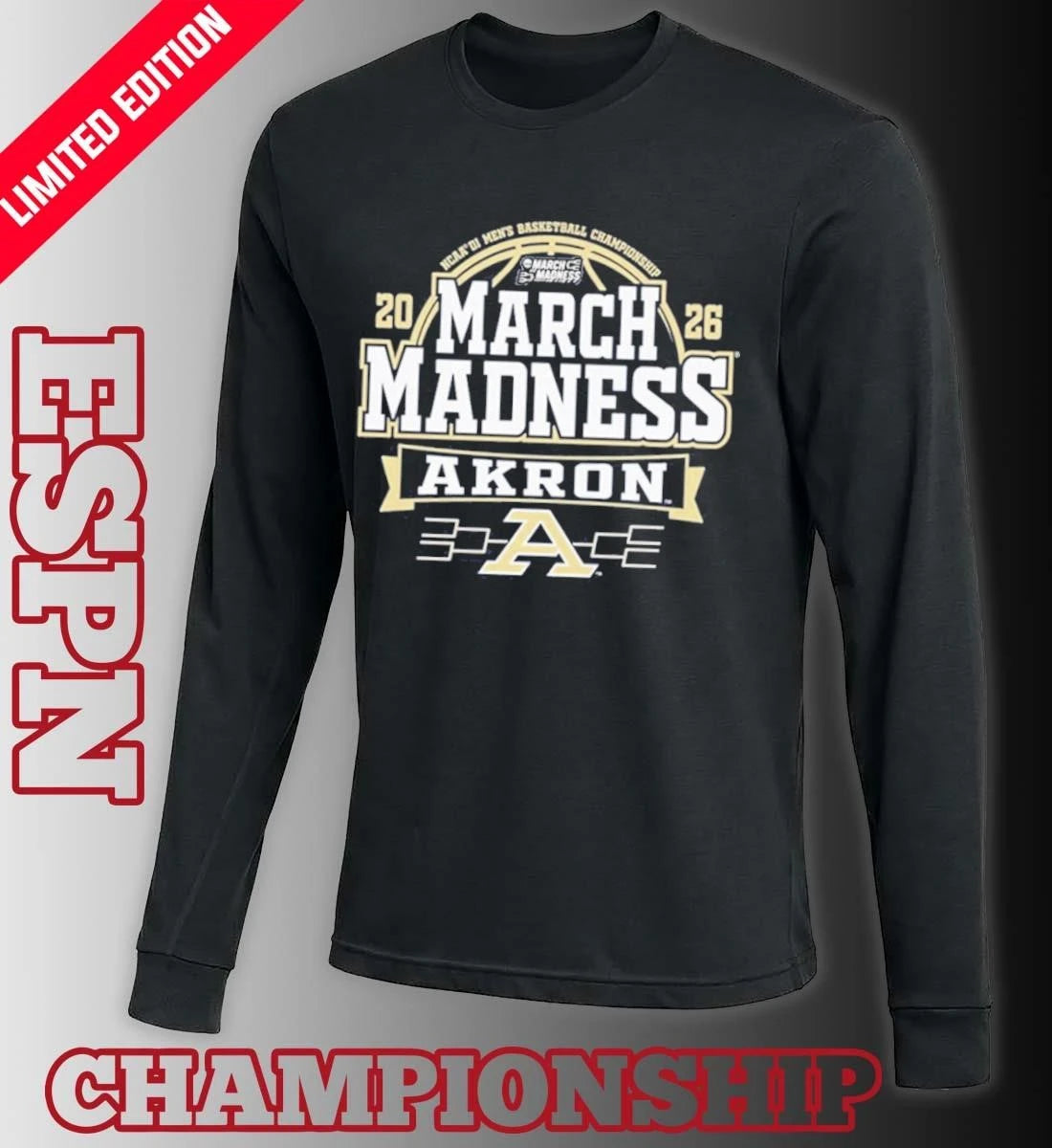 Official Akron Zips 2026 NCAA Men’s Basketball March Madness Bound Shirt