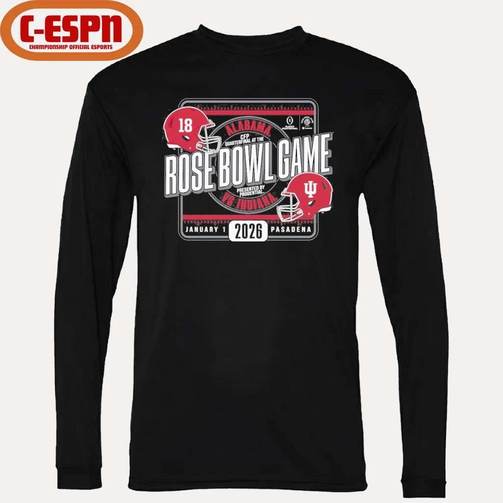 Official Alabama Vs Indiana Football 2026 Rose Bowl Game Head to Head T-Shirt