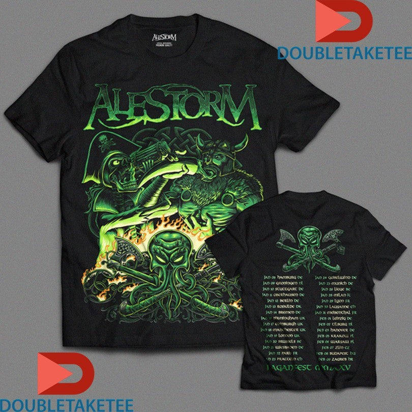 Official Alestorm Paganfest European &amp; UK Tour 2025 Shirts