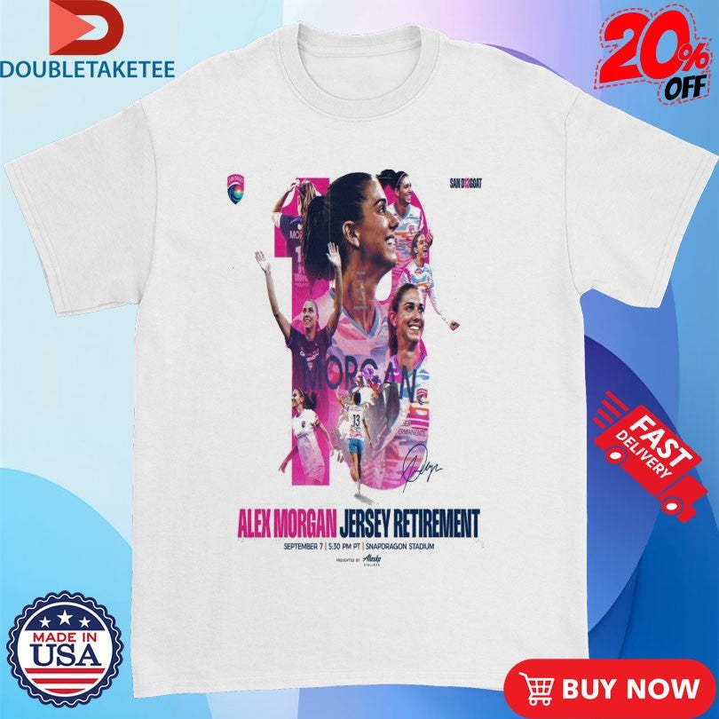Official Alex Morgan Jersey Retirement September 7, 2025 Snapdragon Stadium San Diego Wave FC Shirts