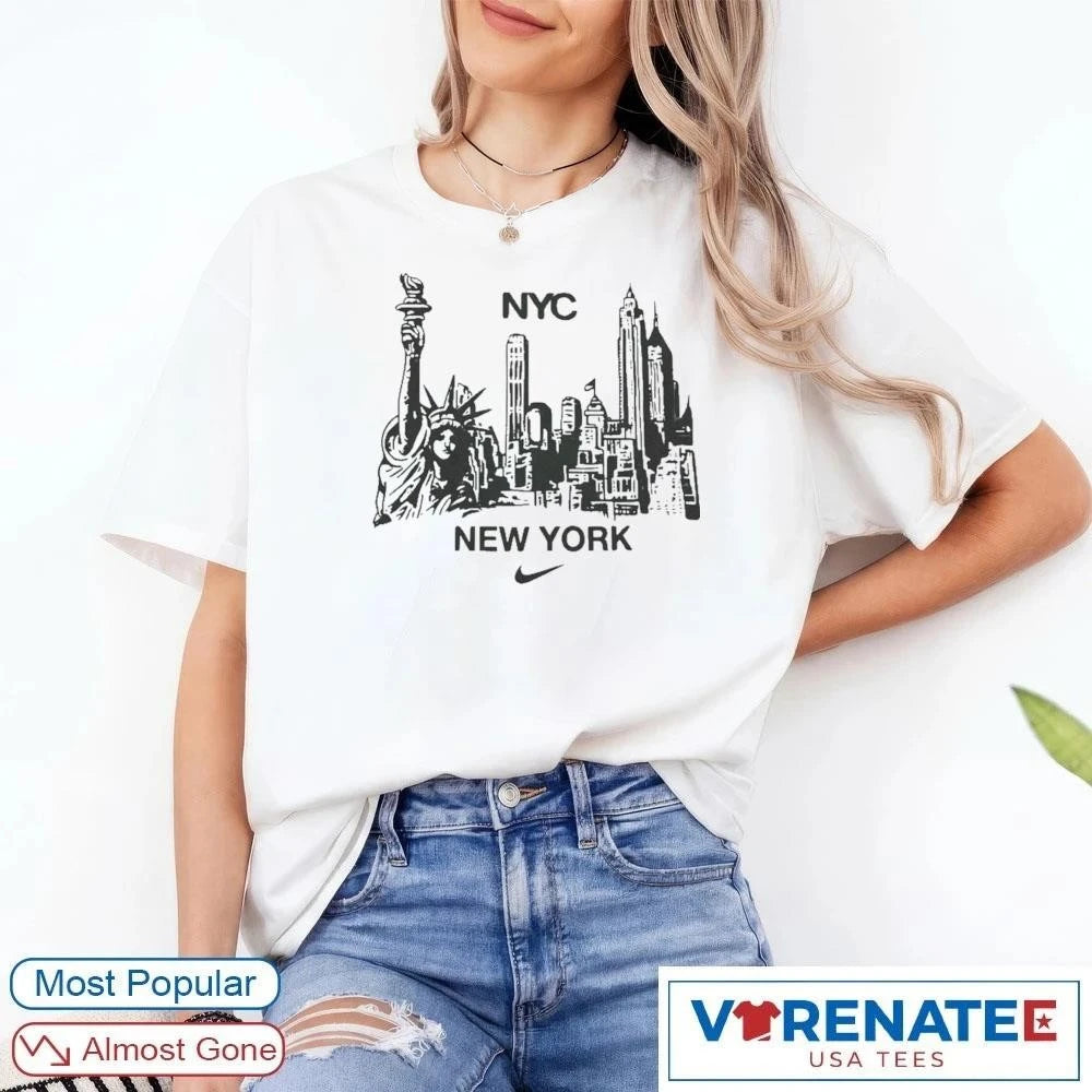 Official Alysa Liu wearing NYC Skyline Statue of Liberty New York The Tonight Show T-Shirt