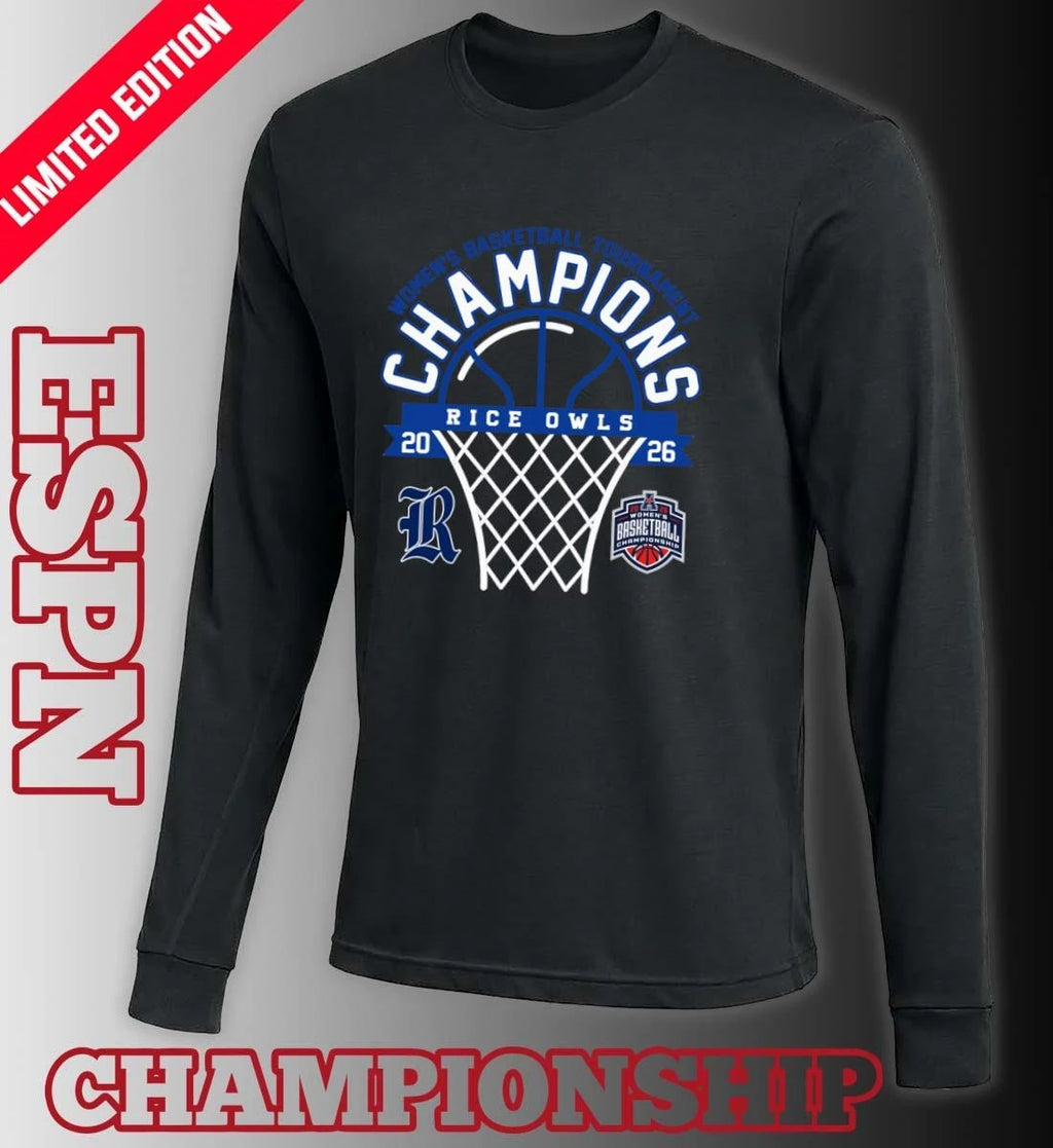 Official American Conference Women’s Basketball Tournament Champions 2026 Rice Owls T-Shirt