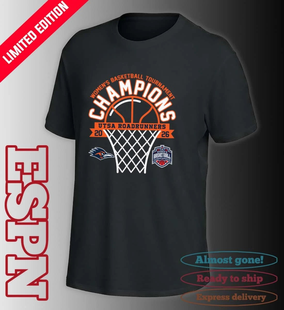 Official American Conference Women’s Basketball Tournament Champions 2026 UTSA Roadrunners T-Shirt