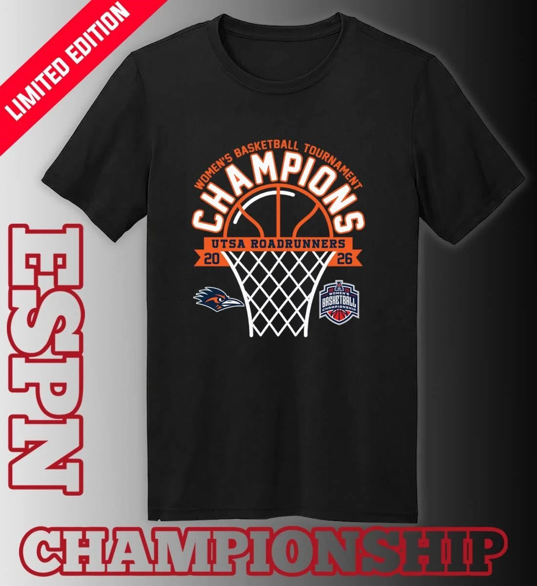 Official American Conference Women’s Basketball Tournament Champions 2026 UTSA Roadrunners T-Shirt