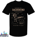 Official Anatomy Of A Dachshund Ask Me About My Wiener Temperament Schematic T-shirts