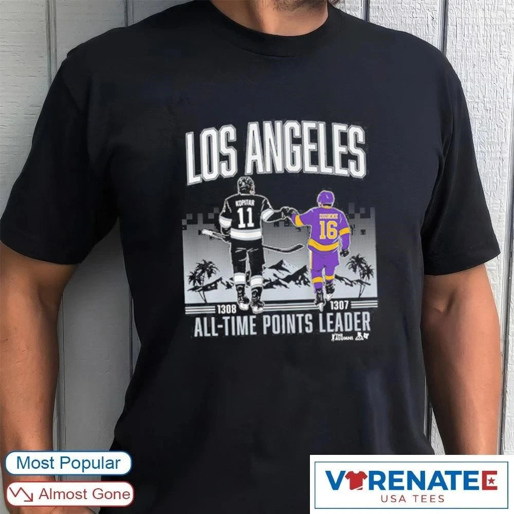 Official Anze Kopitar and Marcel Dionne Los Angeles Kings All-Time Points Leader t-shirt