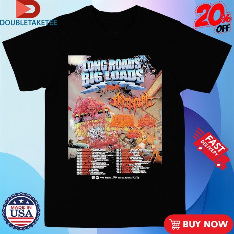 Official Archspire Long Roads Big Loads Tour 2026 Dates North American City Shirts