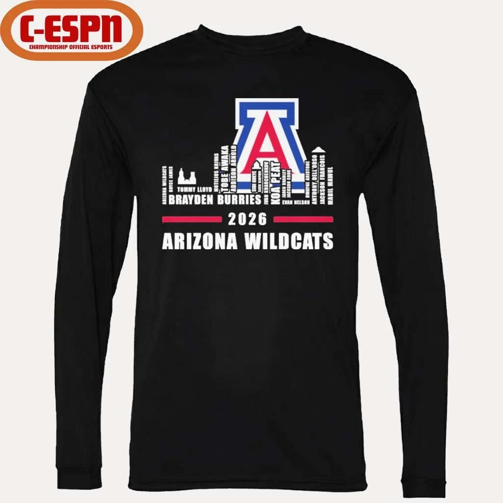 Official Arizona Basketball Skyline Player Names 2026 Shirt