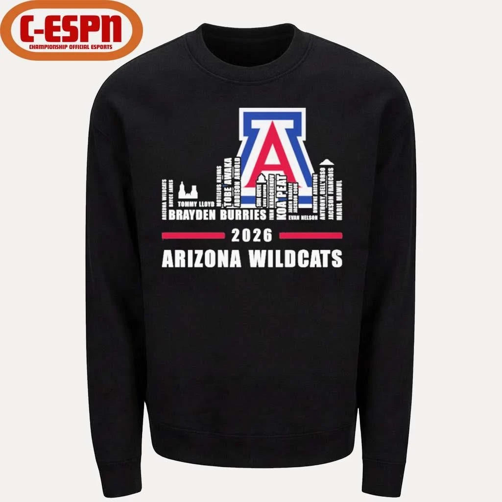 Official Arizona Basketball Skyline Player Names 2026 Shirt