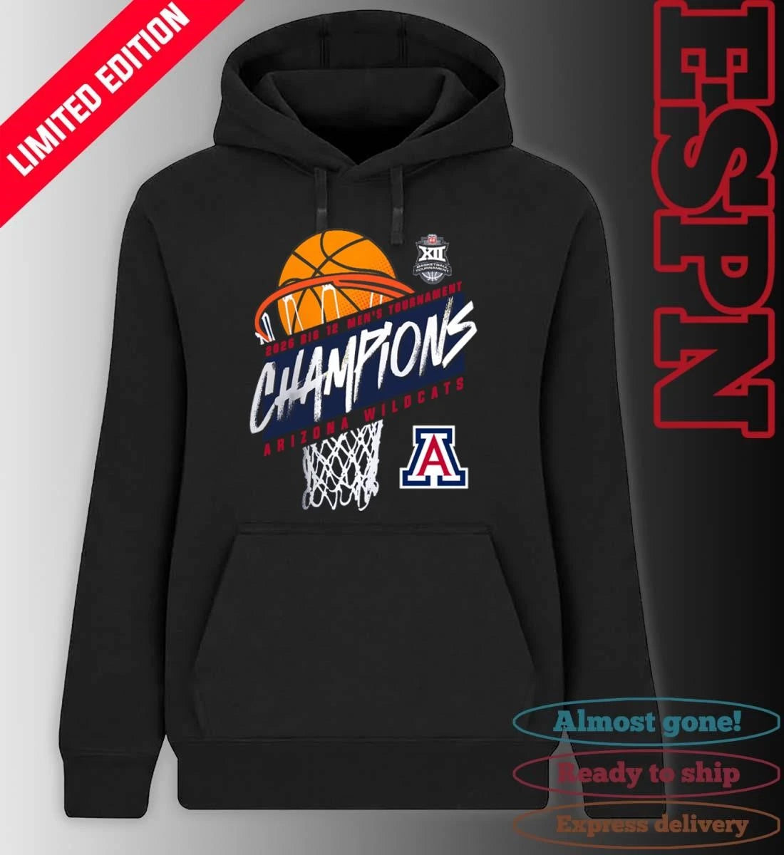 Official Arizona Men’s Basketball Big 12 Conference Tournament Champions 2026 T-Shirt
