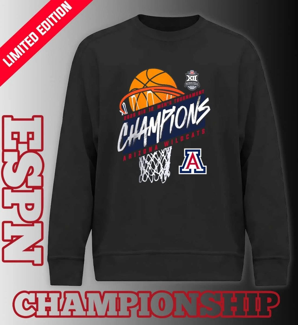 Official Arizona Men’s Basketball Big 12 Conference Tournament Champions 2026 T-Shirt