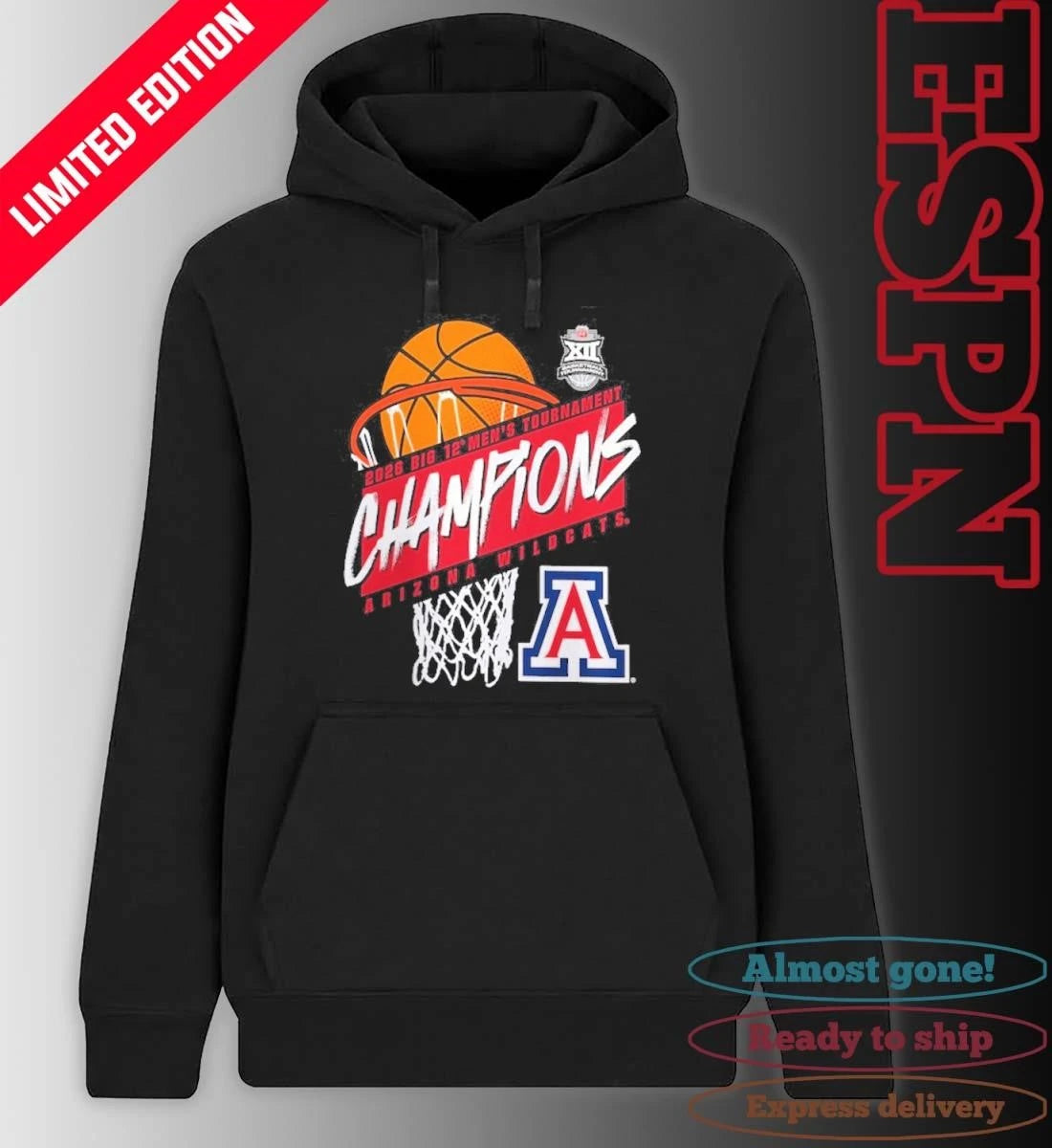 Official Arizona Men’s Basketball Big 12 Tournament Champions T-Shirt