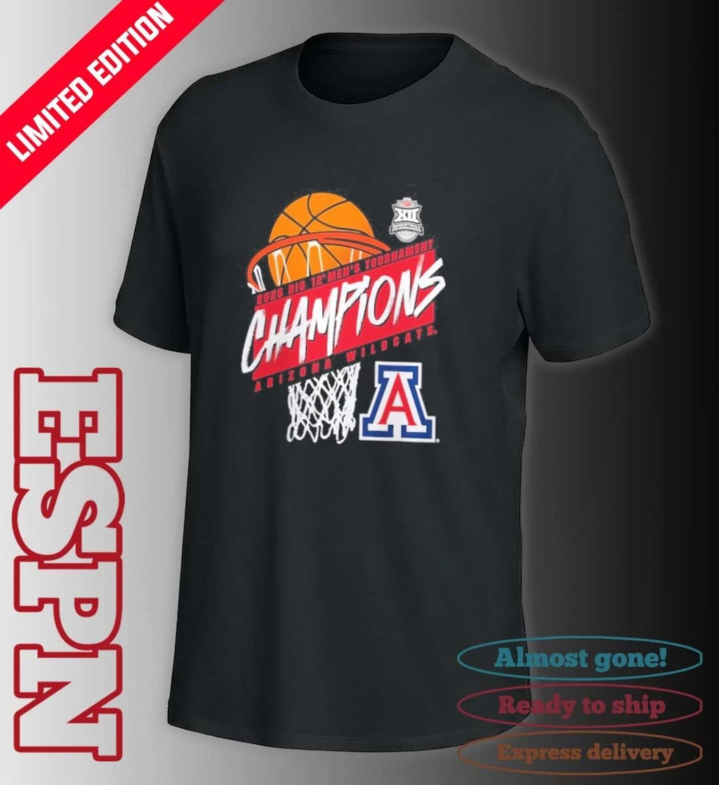Official Arizona Men’s Basketball Big 12 Tournament Champions T-Shirt