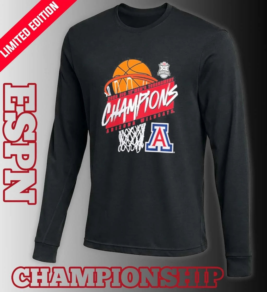 Official Arizona Men’s Basketball Big 12 Tournament Champions T-Shirt