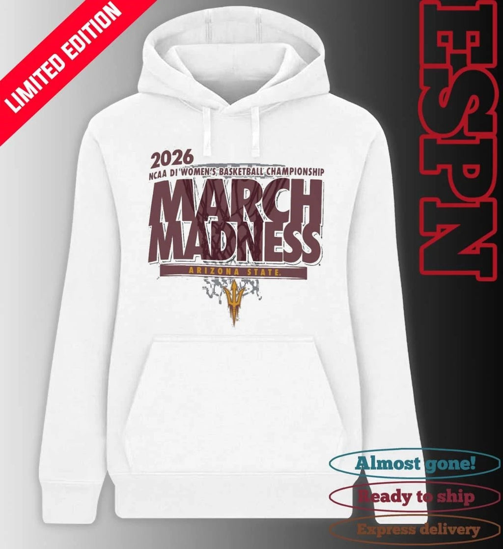 Official Arizona State Sun Devils 2026 NCAA DI Women’s Basketball March Madness – First Four Shirt