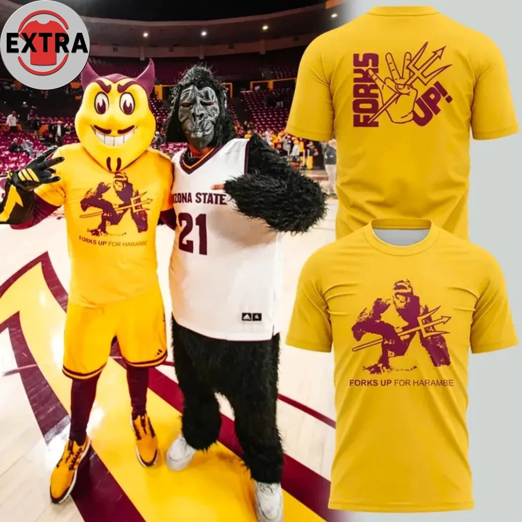 Official Arizona State Sun Devils Forks Up for Harambe Hoodie T-Shirt