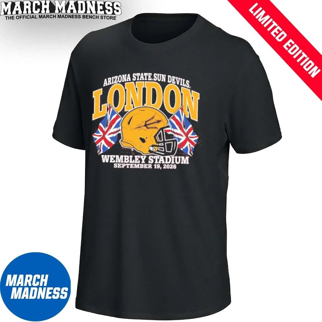 Official Arizona State University Football 2026 London Union Jack Classic Bound Shirt