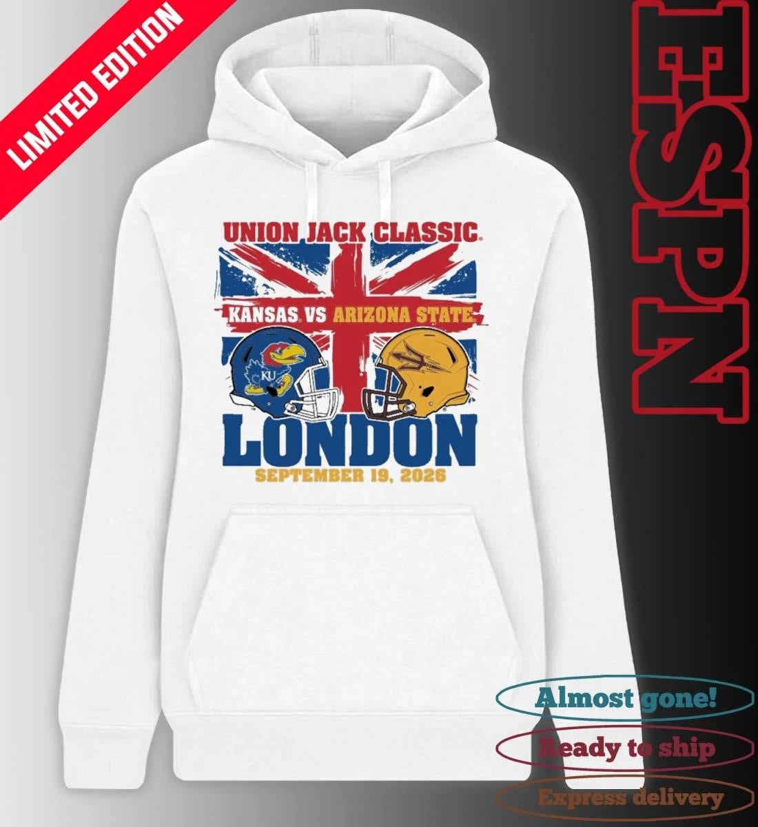 Official Arizona State Vs Kansas Jayhawks Football 2026 London Union Jack Classic shirt