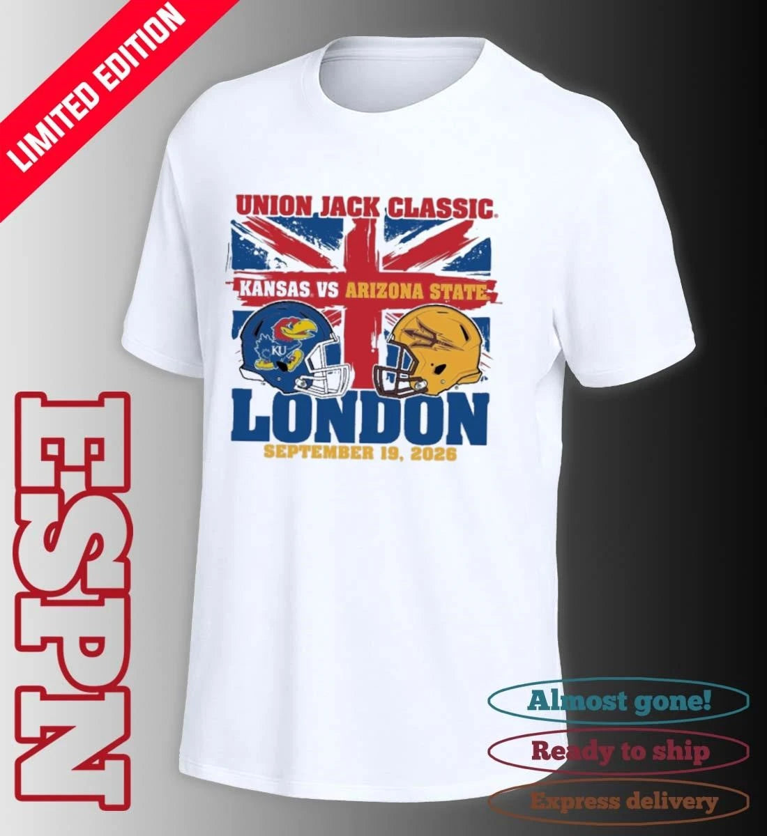 Official Arizona State Vs Kansas Jayhawks Football 2026 London Union Jack Classic shirt