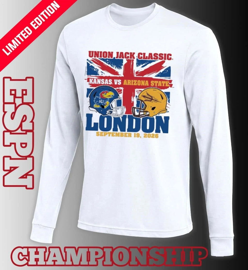Official Arizona State Vs Kansas Jayhawks Football 2026 London Union Jack Classic shirt