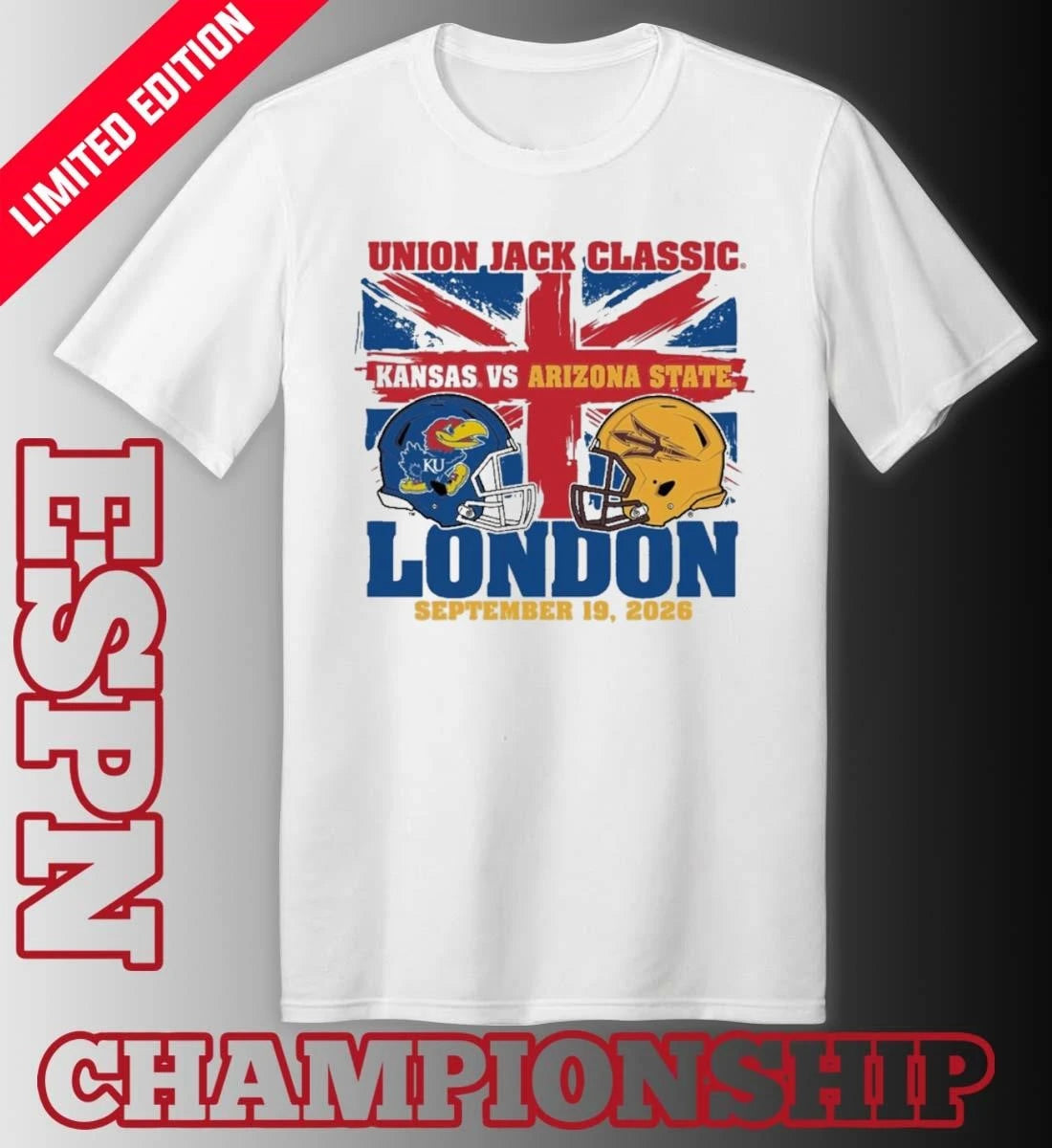 Official Arizona State Vs Kansas Jayhawks Football 2026 London Union Jack Classic shirt