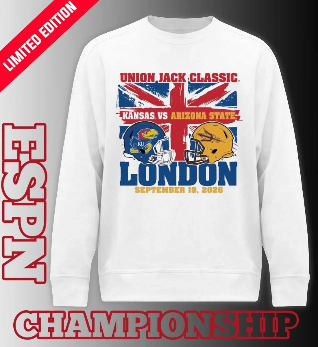 Official Arizona State Vs Kansas Jayhawks Football 2026 London Union Jack Classic shirt