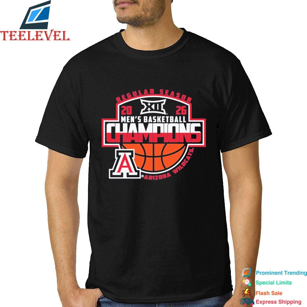 Official Arizona Wildcats 2026 Big 12 Conference Men’s Basketball Regular Season Champions T-Shirts