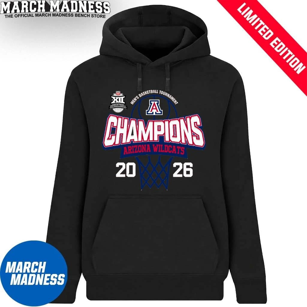 Official Arizona Wildcats 2026 Big 12 Conference Men’s Basketball Tournament Champions Shirt