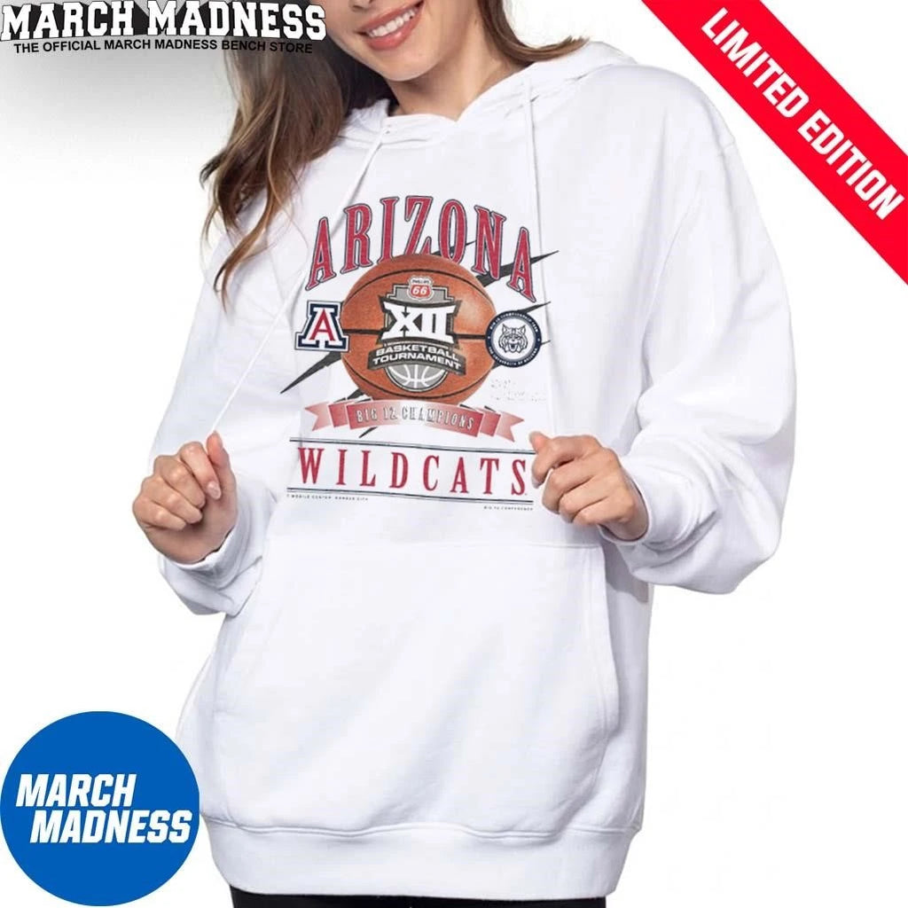 Official Arizona Wildcats 2026 Big 12 Men’s Basketball Conference Tournament Champions Locker Room T-Shirt