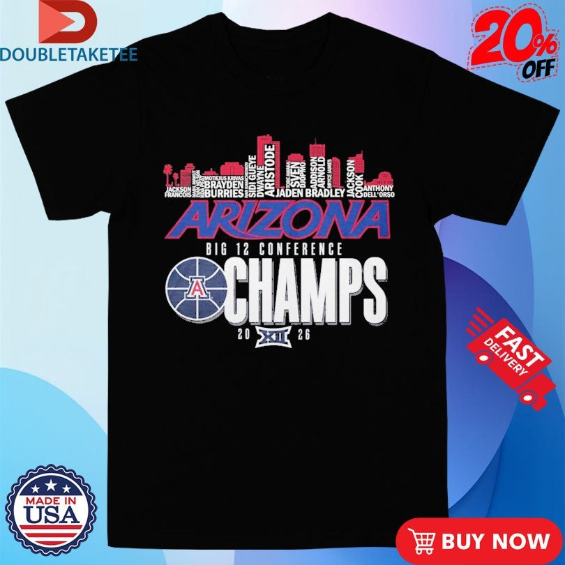 Official Arizona Wildcats Big 12 Conference Champions 2026 Names Players Team Shirts