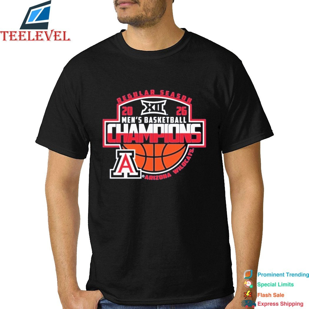 Official Arizona Wildcats Big 12 Men’s Basketball Regular Season Champions 2026 T-Shirt