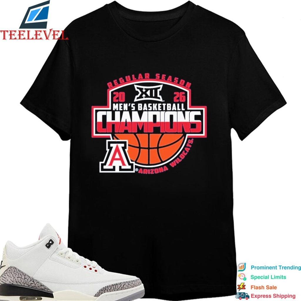 Official Arizona Wildcats Big 12 Men’s Basketball Regular Season Champions 2026 T-Shirt