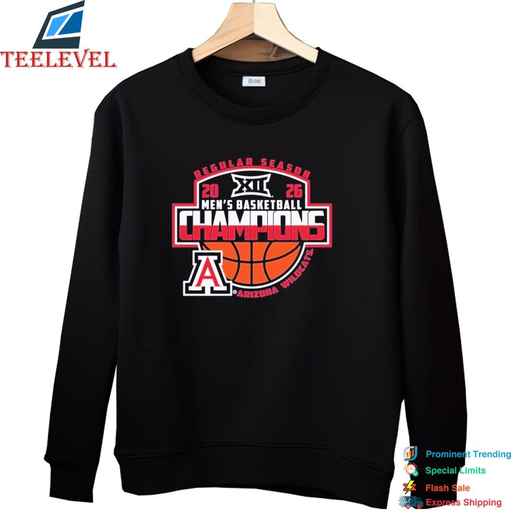 Official Arizona Wildcats Big 12 Men’s Basketball Regular Season Champions 2026 T-Shirt