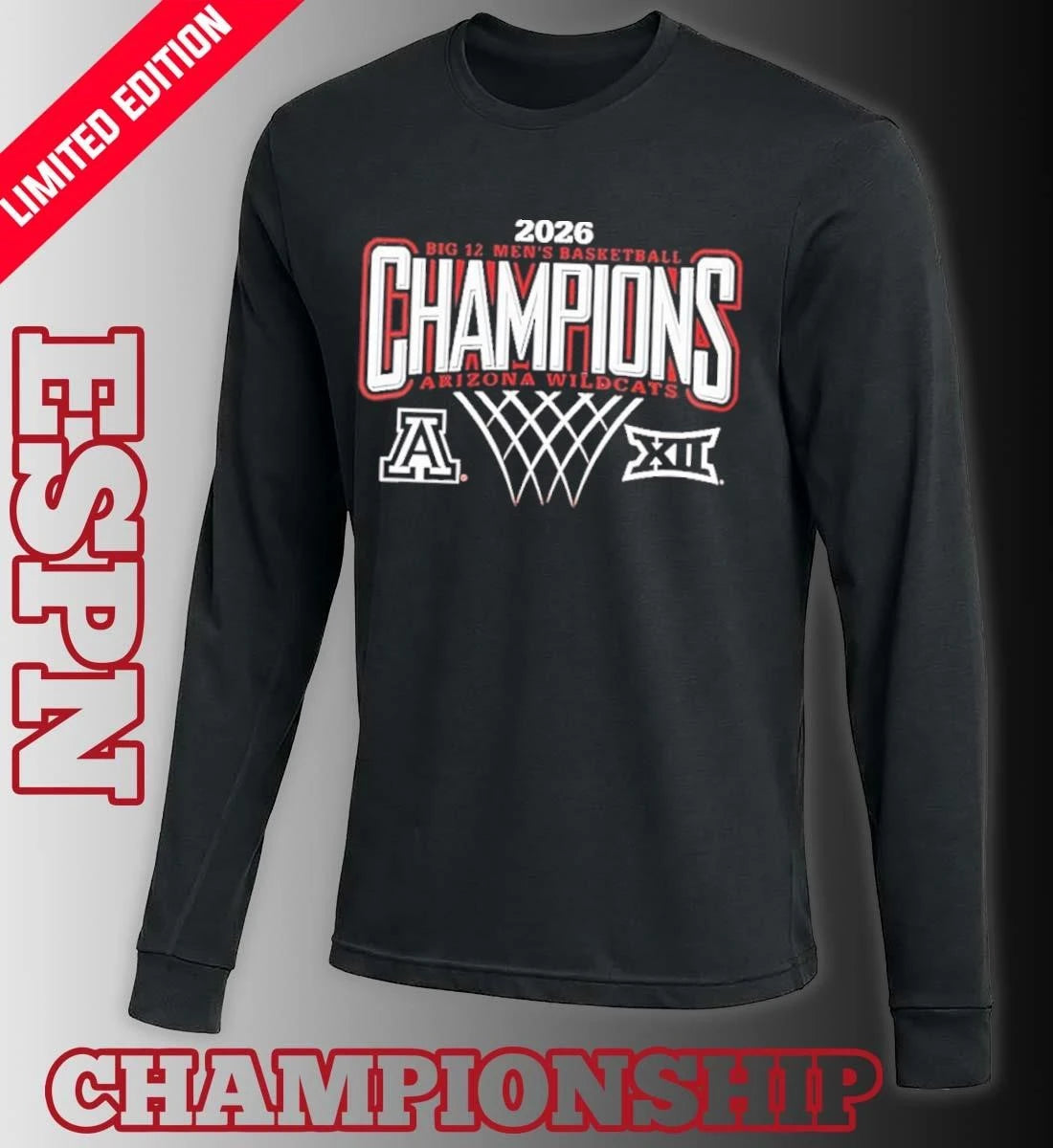 Official Arizona Wildcats Men’s Basketball 2026 Big 12 Regular Season Champions Shirt