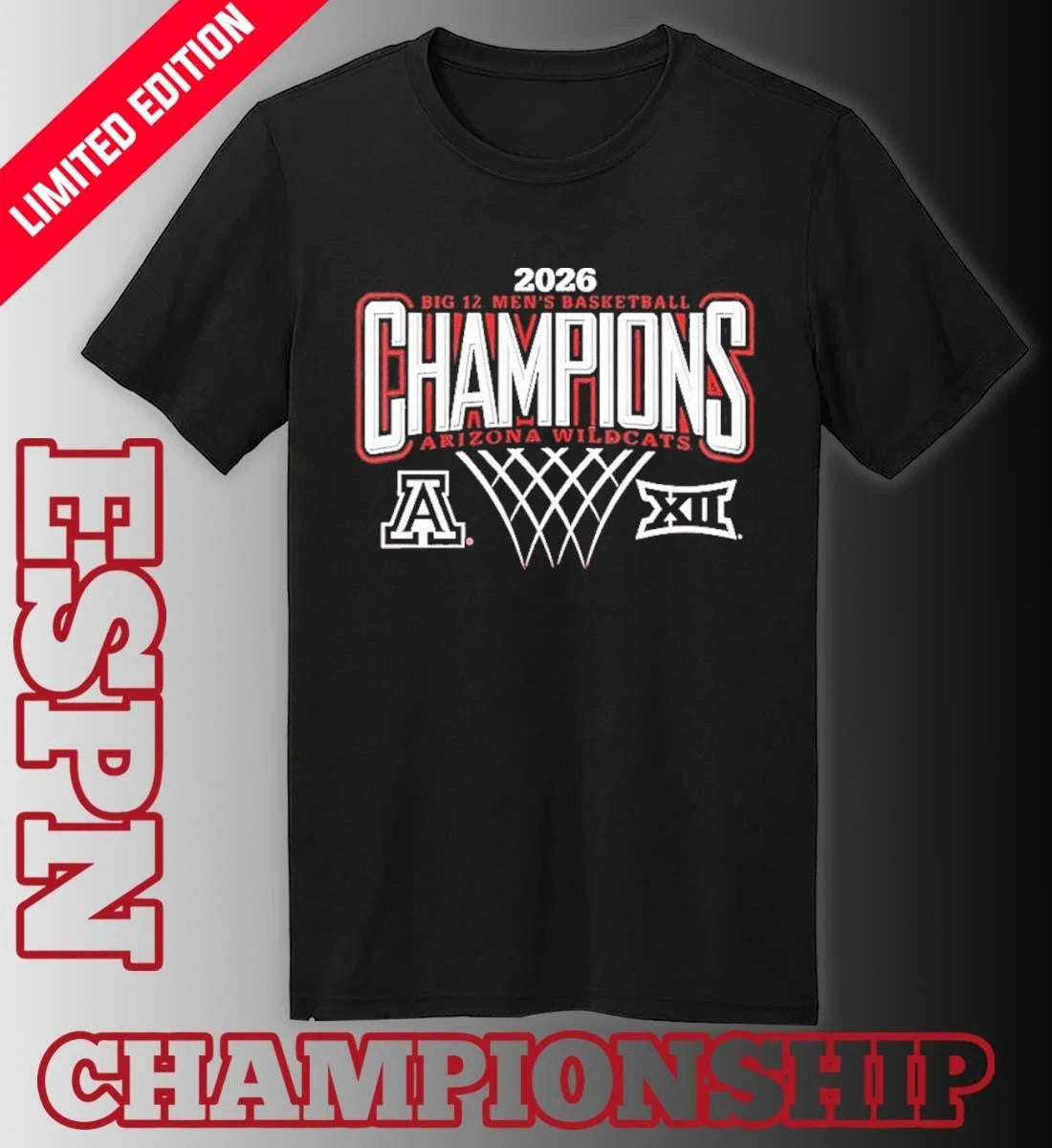 Official Arizona Wildcats Men’s Basketball 2026 Big 12 Regular Season Champions Shirt