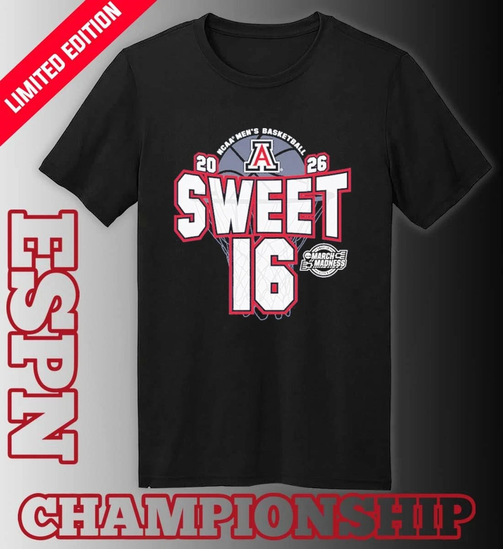 Official Arizona Wildcats Men’s Basketball Sweet 16 Shirt