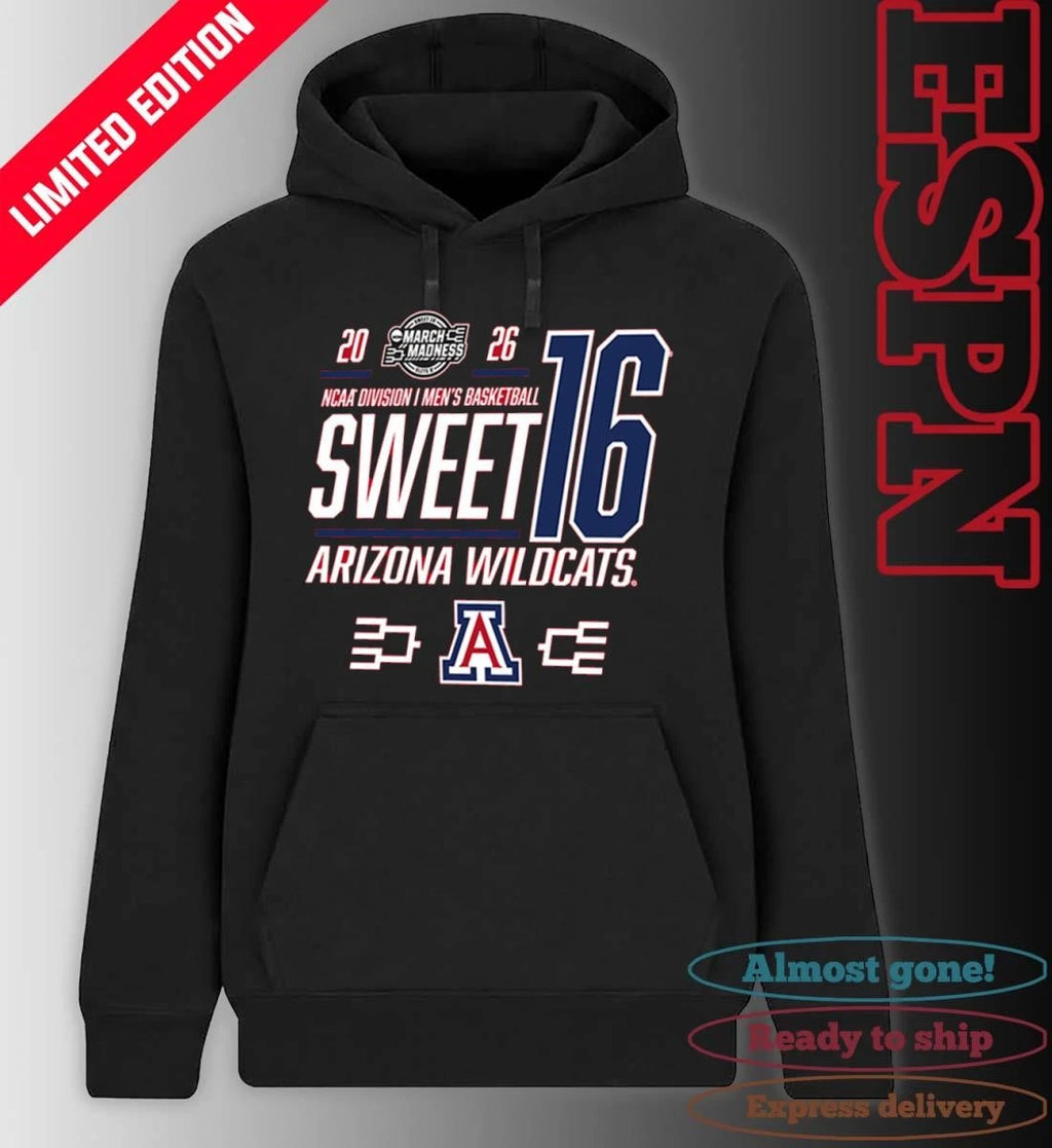 Official Arizona Wildcats NCAA Men’s March Madness Sweet 16 Shirt