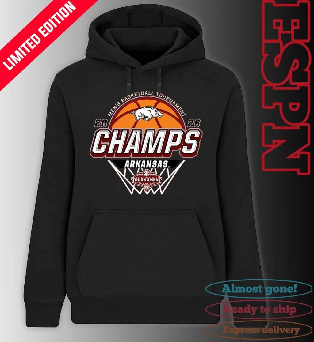 Official Arkansas Men’s Basketball SEC Tournament Champions Official Locker Room T-Shirt