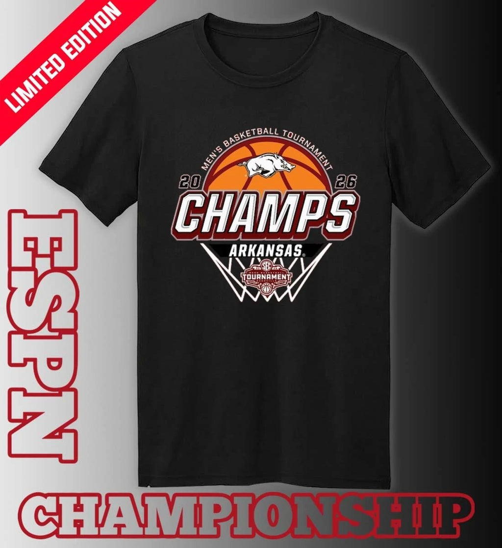 Official Arkansas Men’s Basketball SEC Tournament Champions Official Locker Room T-Shirt
