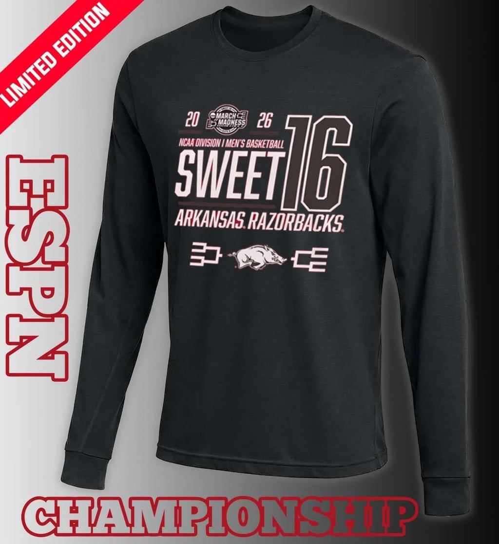 Official Arkansas Razorbacks 2026 NCAA March Madness Sweet 16 Bound Shirt