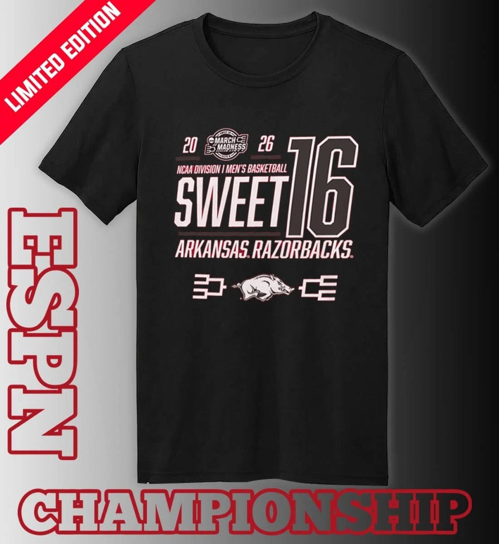 Official Arkansas Razorbacks 2026 NCAA March Madness Sweet 16 Bound Shirt