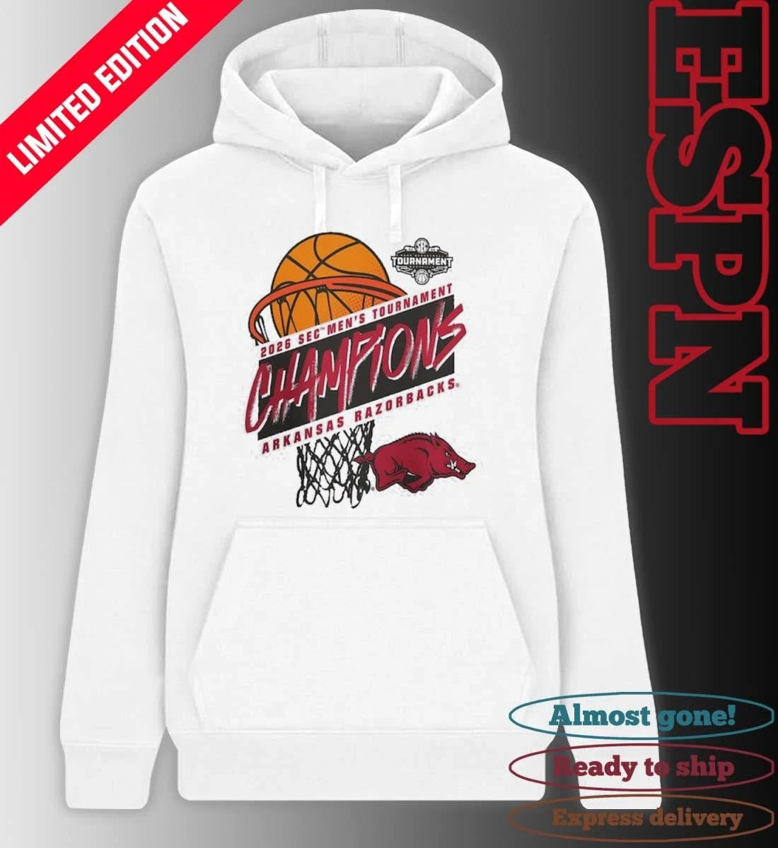 Official Arkansas Razorbacks 2026 SEC Men’s Basketball Tournament Champions Official T-Shirt