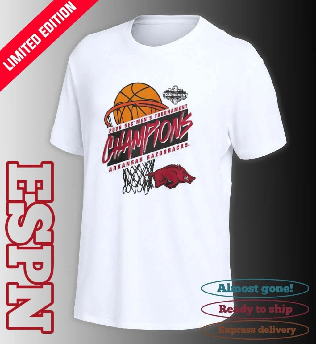 Official Arkansas Razorbacks 2026 SEC Men’s Basketball Tournament Champions Official T-Shirt