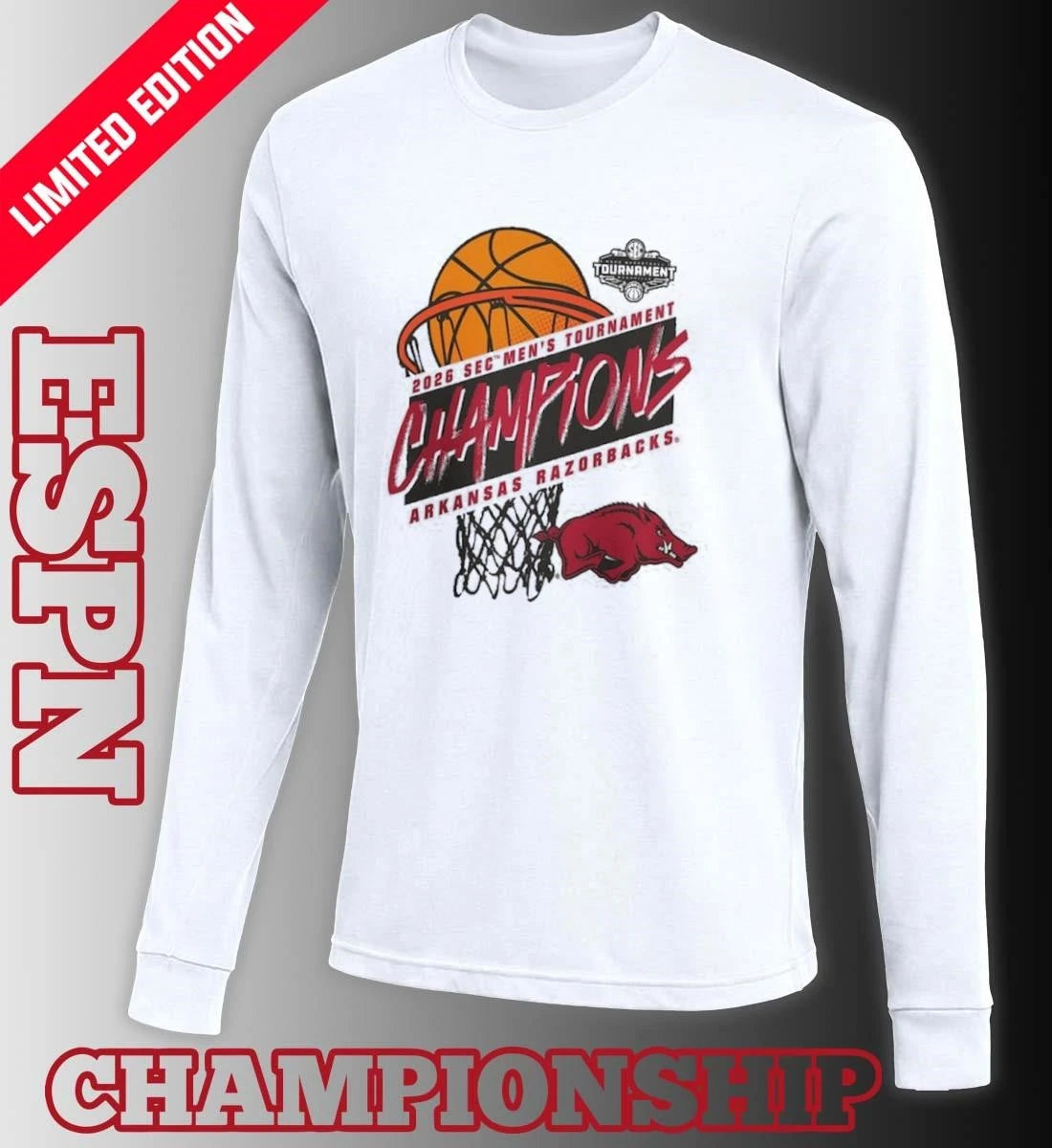 Official Arkansas Razorbacks 2026 SEC Men’s Basketball Tournament Champions Official T-Shirt
