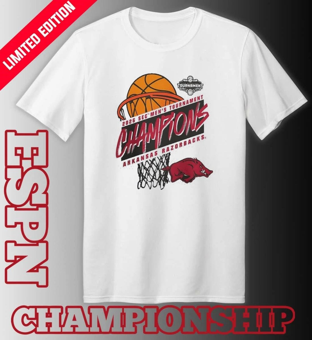 Official Arkansas Razorbacks 2026 SEC Men’s Basketball Tournament Champions Official T-Shirt