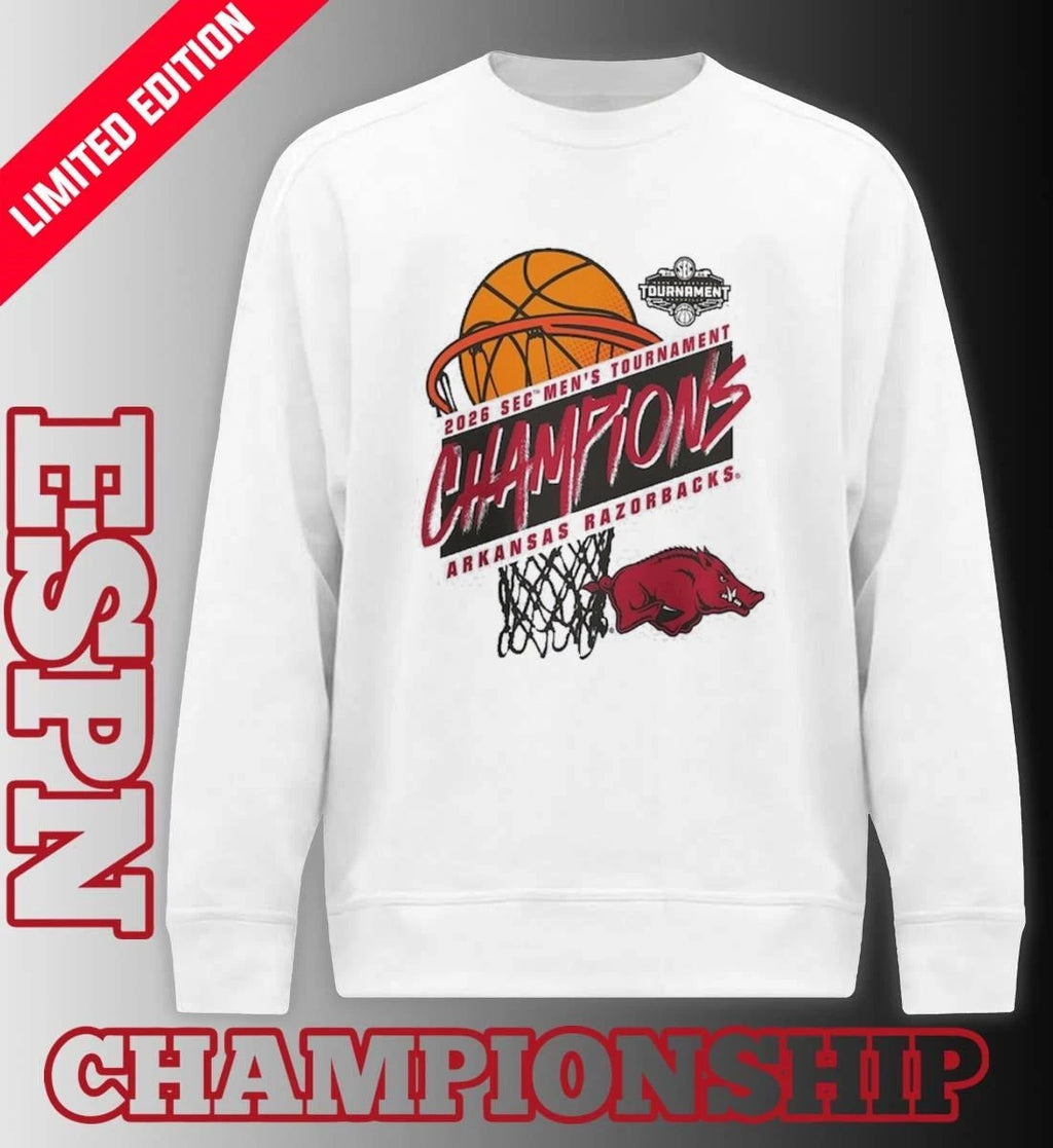 Official Arkansas Razorbacks 2026 SEC Men’s Basketball Tournament Champions Official T-Shirt