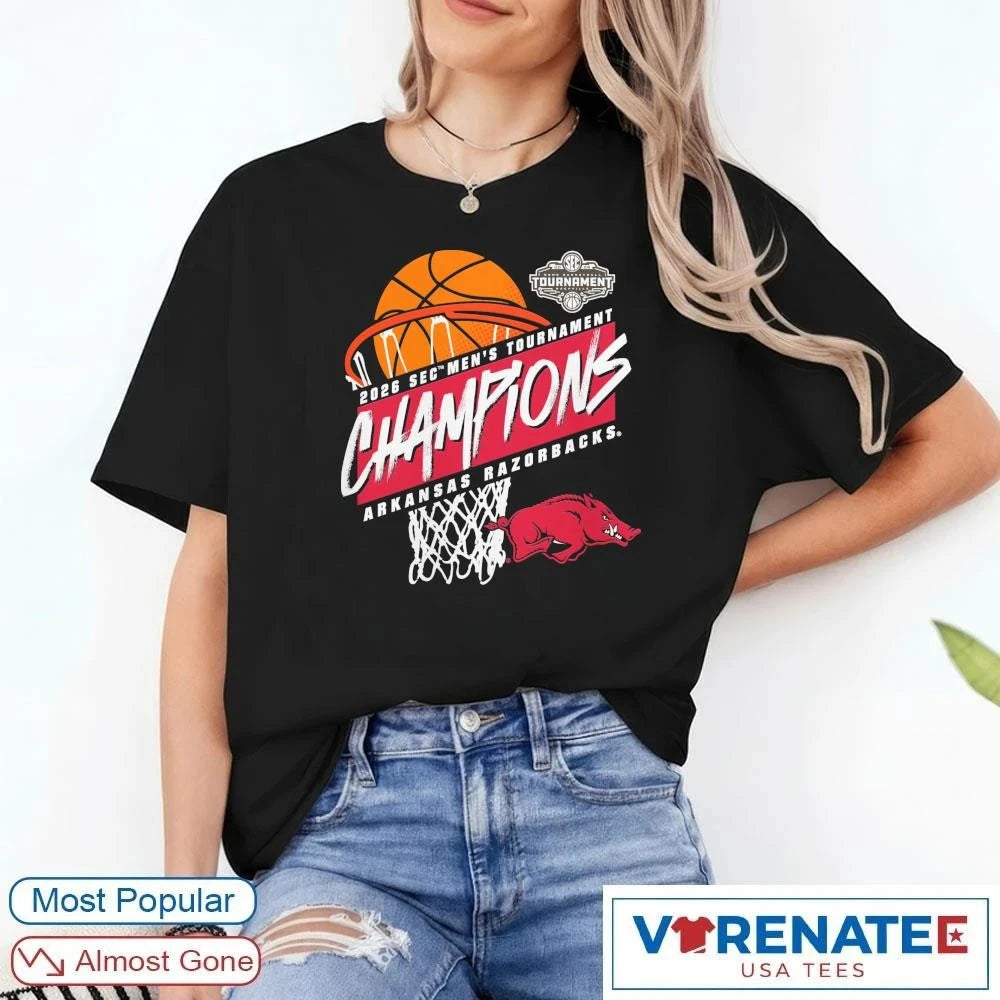 Official Arkansas Razorbacks 2026 SEC Men’s Basketball Tournament Champions T-Shirt