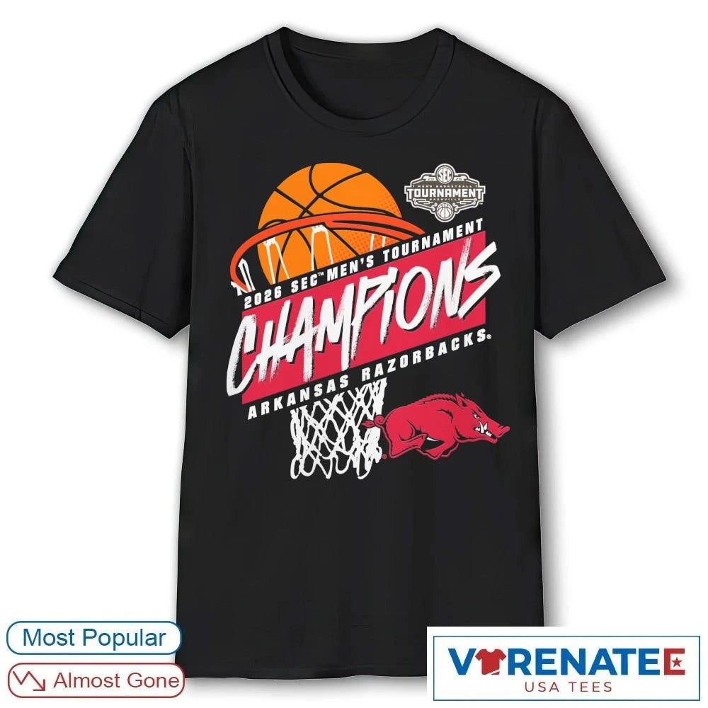 Official Arkansas Razorbacks 2026 SEC Men’s Basketball Tournament Champions T-Shirt